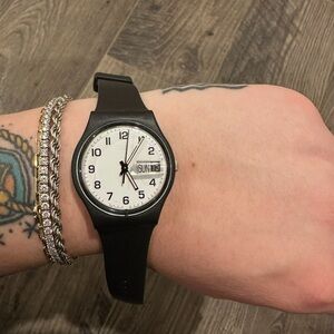 NWB Swatch Silicone Watch with White Dial